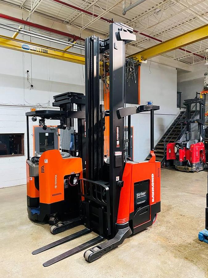 aymond 750-R45TT CSA reach truck Brampton 4500 lb 339” triple mast side shift single reach battery extra freezer-ready indoor export