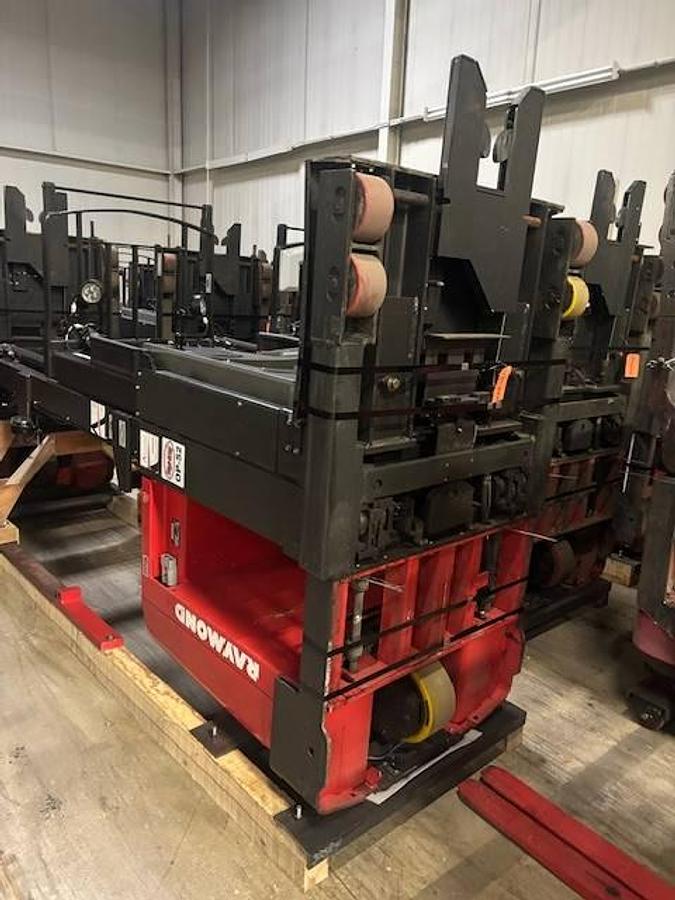 Raymond 550-OPC30TT WG – alternate cradled transport view – mast and chassis from opposite angle – CSA/MOL certified picker – Brampton ON