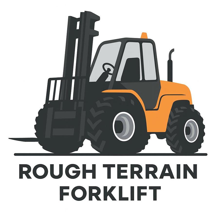 4x4 rough terrain straight mast forklift with oversized pneumatic tires, diesel/LPG power, 5,000–12,000 lb capacity, high ground clearance, enclosed cab, outdoor construction‑ready design.