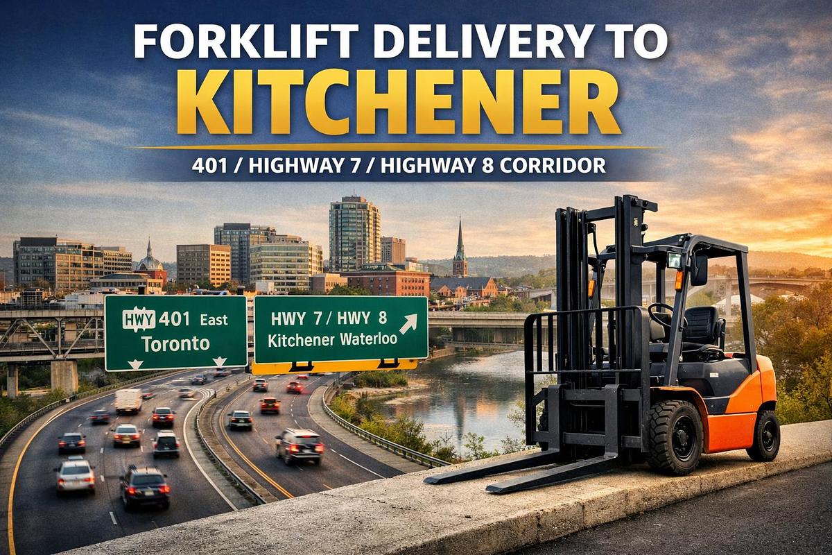 Forklifts Delivered to Kitchener | CSA‑Aligned & Audit‑Ready 401 / 7 / 8 Industrial Corridor • Waterloo Manufacturing Belt CSA B335:25 Compliant • 7‑Layer Verification • Delivered Direct from Brampton Technical Hub