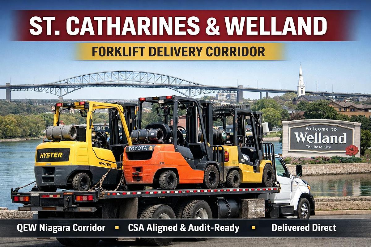 Forklift Delivery St Catharines Welland QEW Niagara Corridor CSA‑Aligned Audit‑Ready