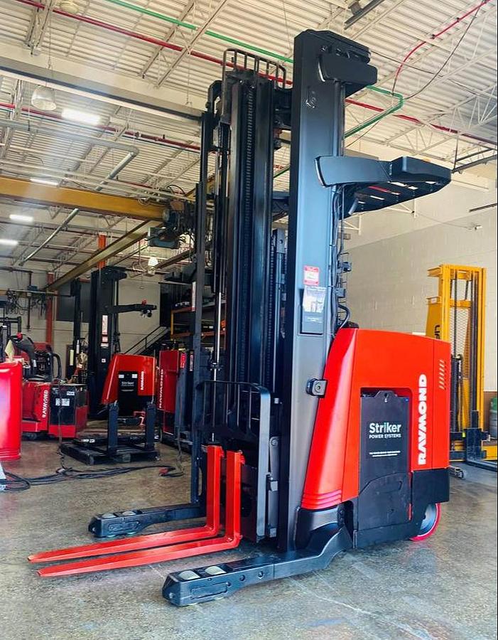 2014 Raymond 750-R35TT CSA reach truck Brampton 3500 lb 241” triple mast side shift single reach battery extra freezer-ready export vertical racking