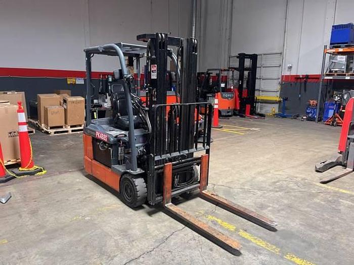 Used SOLD – 2018 Toyota 8FBE18U | Electric 3-Wheel Forklift | CSA Certified | Brampton Deployment Completed