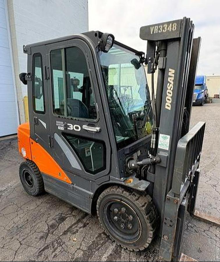 2019 Doosan D30S-7 CSA Certified Diesel Forklift Front Side Angle View