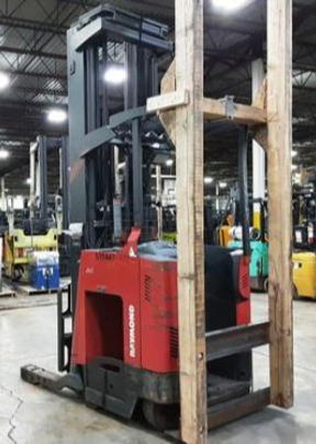 Cradled Rear view showing counterweight and mounted safety lighting