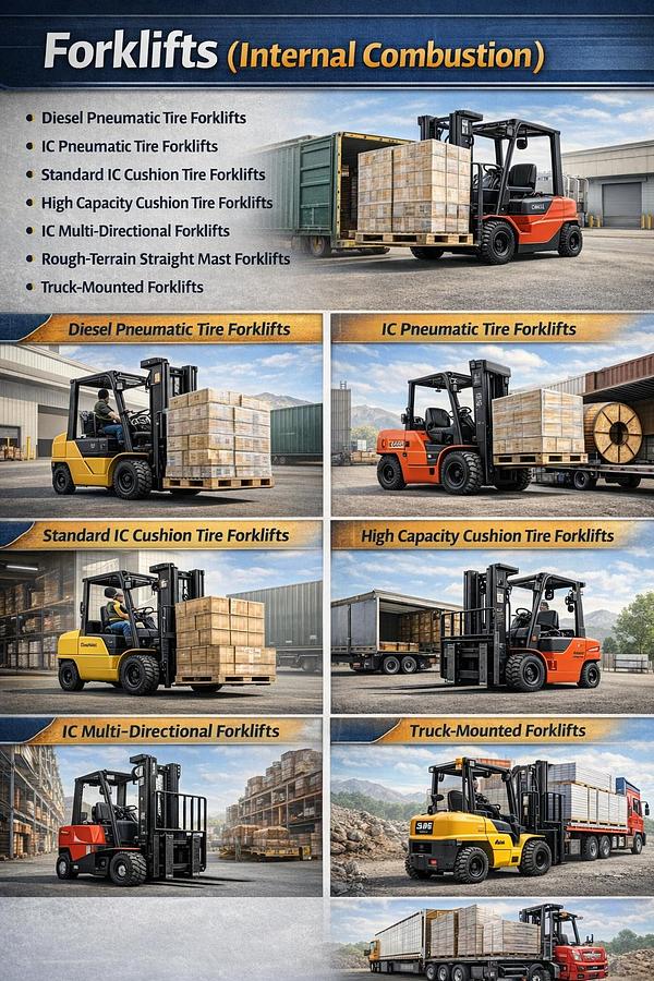 Refurbished Forklifts – Internal Combustion (IC) Cushion, Pneumatic, Rough Terrain & High‑Capacity Forklifts