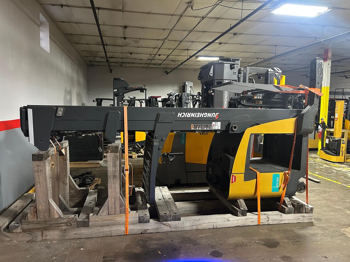 opposite side view of machine laid down and cradled