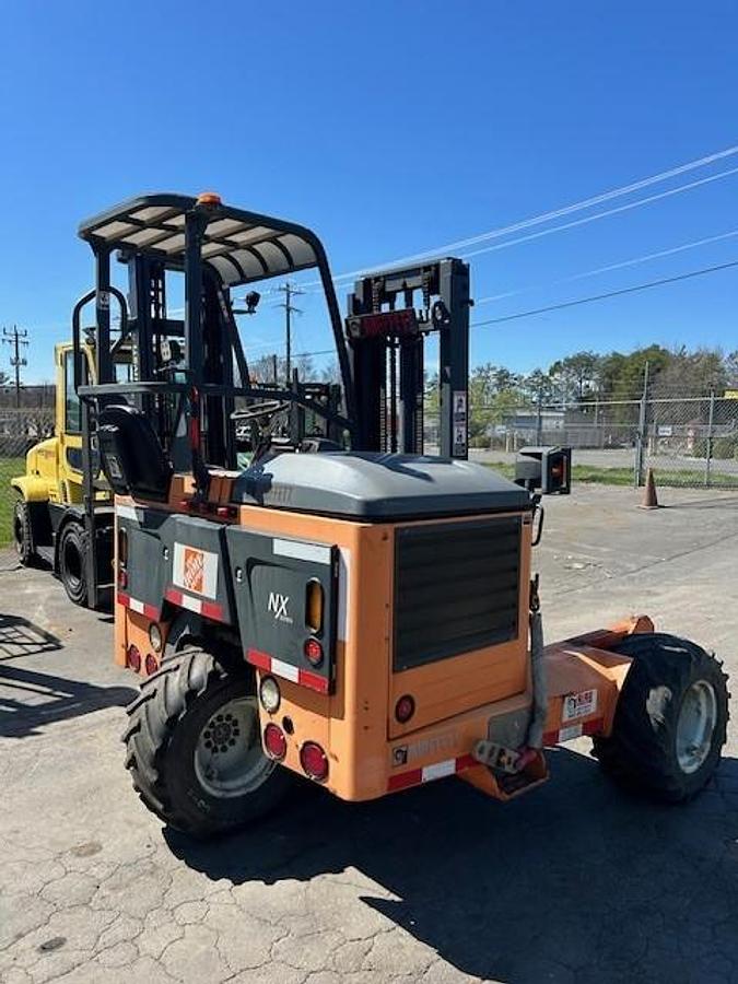 Moffett M8 55.3NX – opposite rear angle – engine compartment, trailer hooks, CSA/MOL decals – Brampton ON