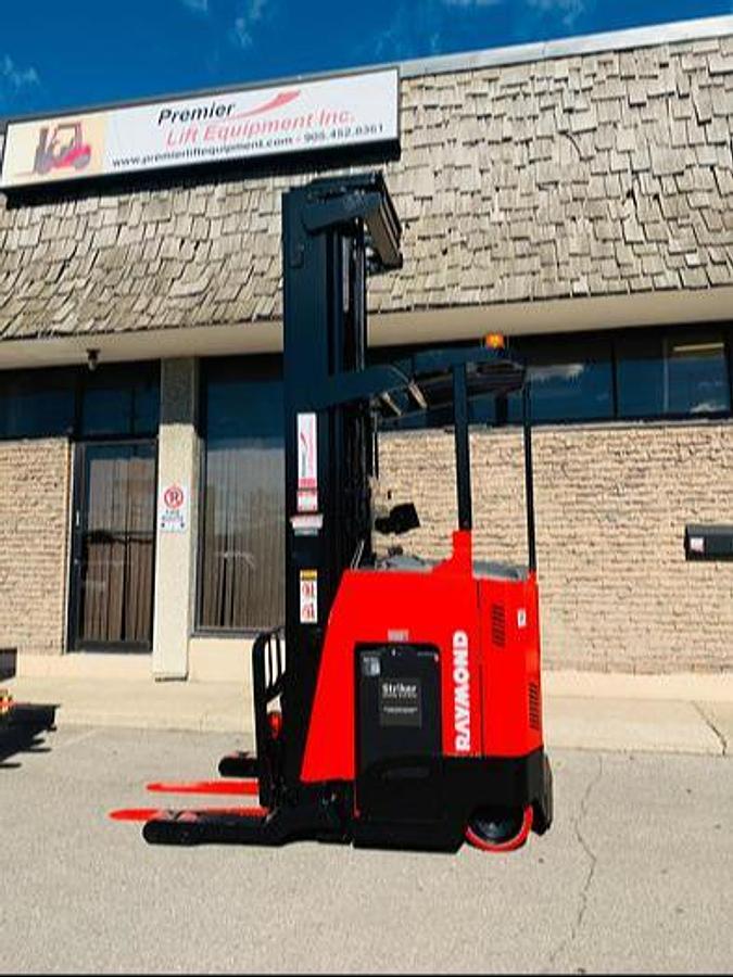 Raymond 750-R45TT CSA reach truck Brampton 4500 lb 321” triple mast side shift single reach battery extra freezer-ready indoor export