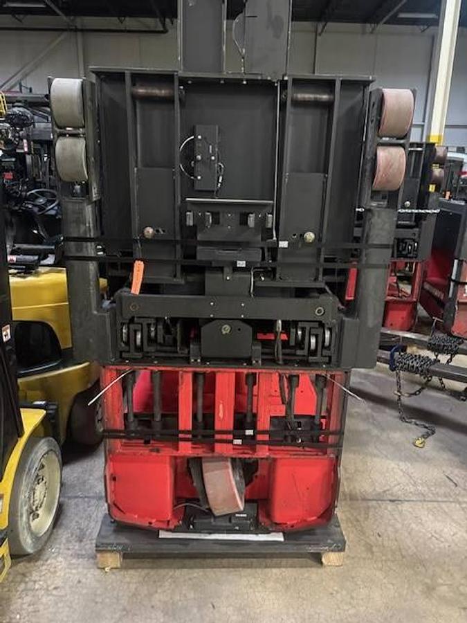Raymond 550-OPC30TT WG – undercarriage view – wire guidance sensors and chassis detail – CSA certified electric picker – Brampton ON