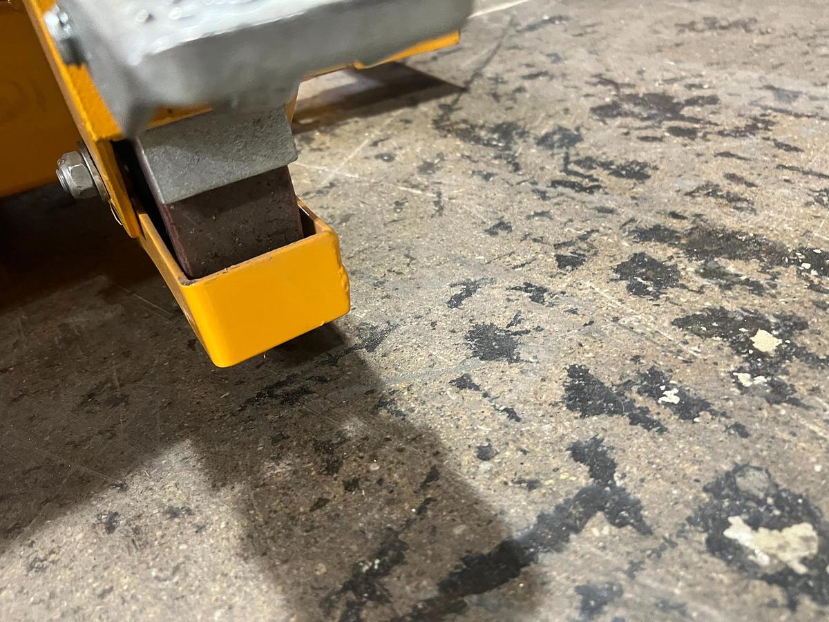 Left Caster – Noblelift H-5440 Manual Push Electric Stacker | Rear Caster Detail | CSA Certified | Brampton ON