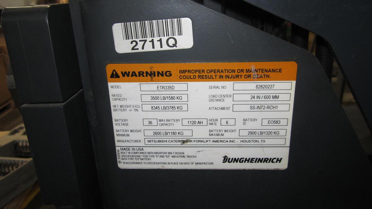 Data tag view showing serial number, model ID, and CSA compliance stamp