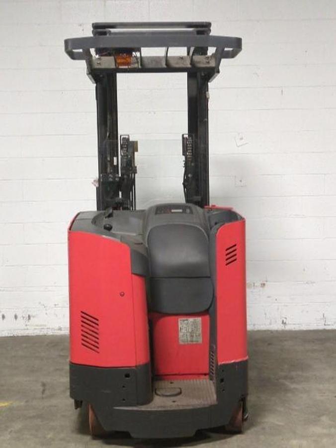 Rear view showing counterweight and mounted safety lighting