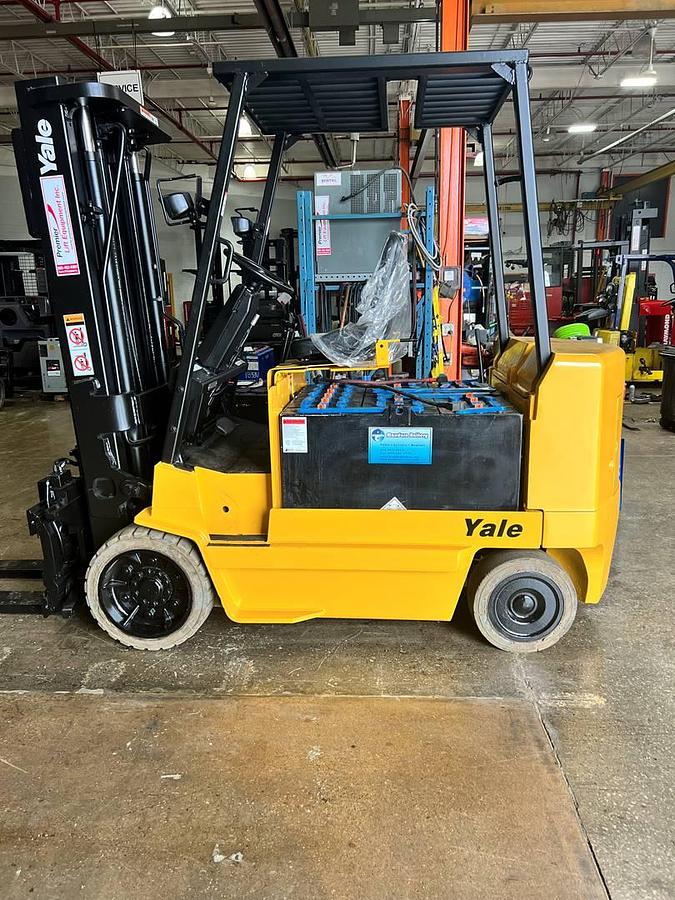 Sold-Yale-ERC080HDN-CSA-Electric-Sit-Down-8,000lb-196”-Lift-CushionTires-BramptonON