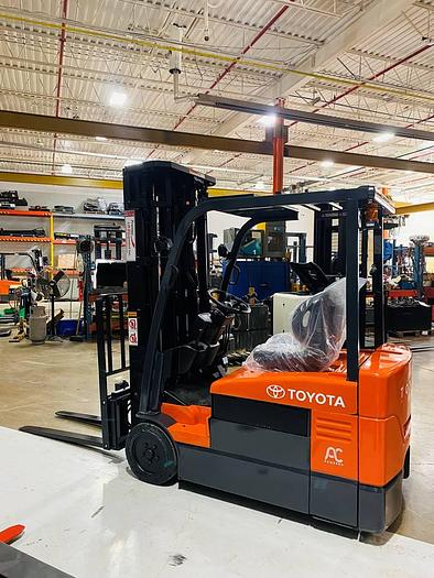 Refurbished SOLD – Refurbished 2013 Toyota 7FBEU20 | Electric 3-Wheel Forklift | CSA Certified | Brampton Deployment Completed