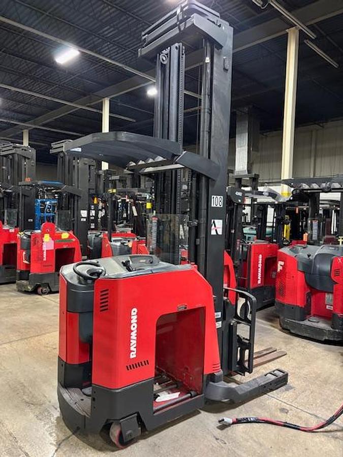 Rear view showing counterweight and mounted safety lighting