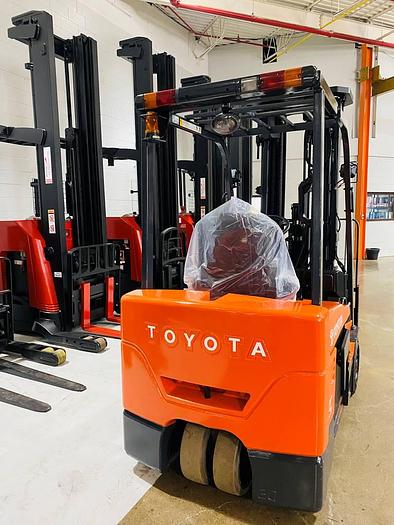 Refurbished SOLD – Refurbished 2013 Toyota 7FBEU20 | Electric 3-Wheel Forklift | CSA Certified | Brampton Deployment Completed