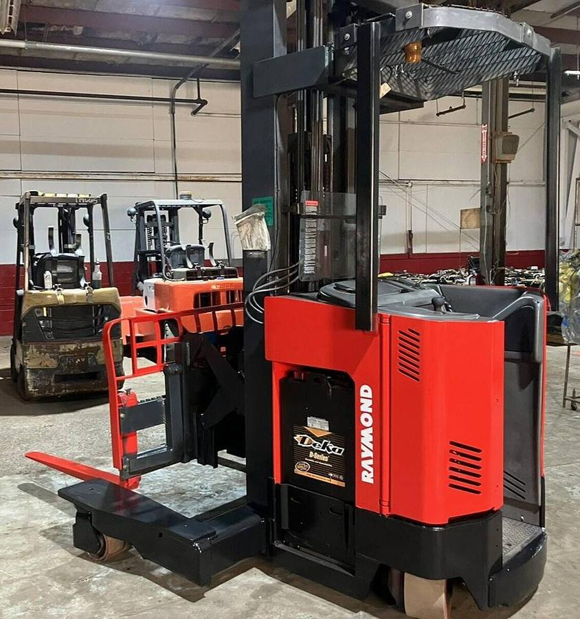 Rear view side  showing counterweight and mounted safety lighting