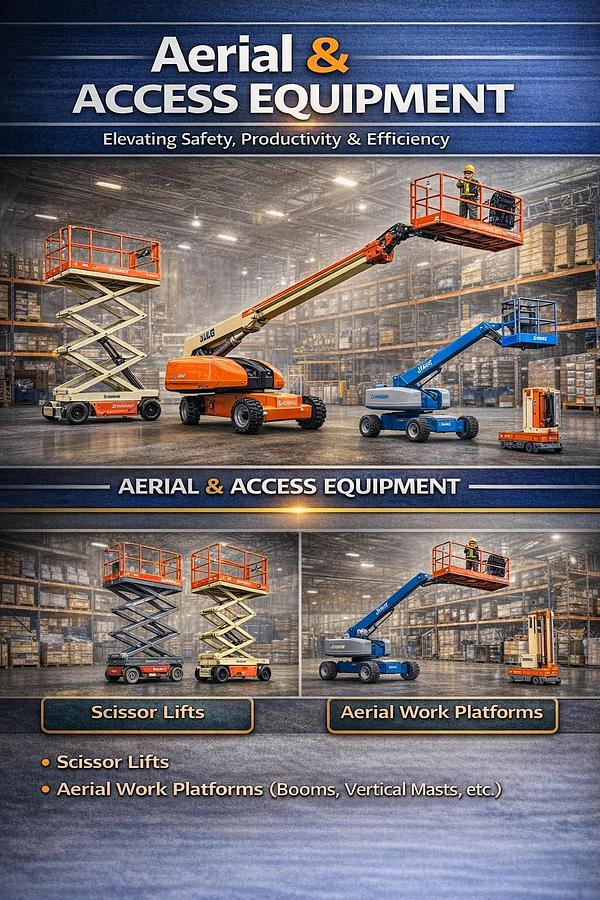 Aerial & Access Equipment – Scissor Lifts, Boom Lifts & Vertical Mast Lifts”