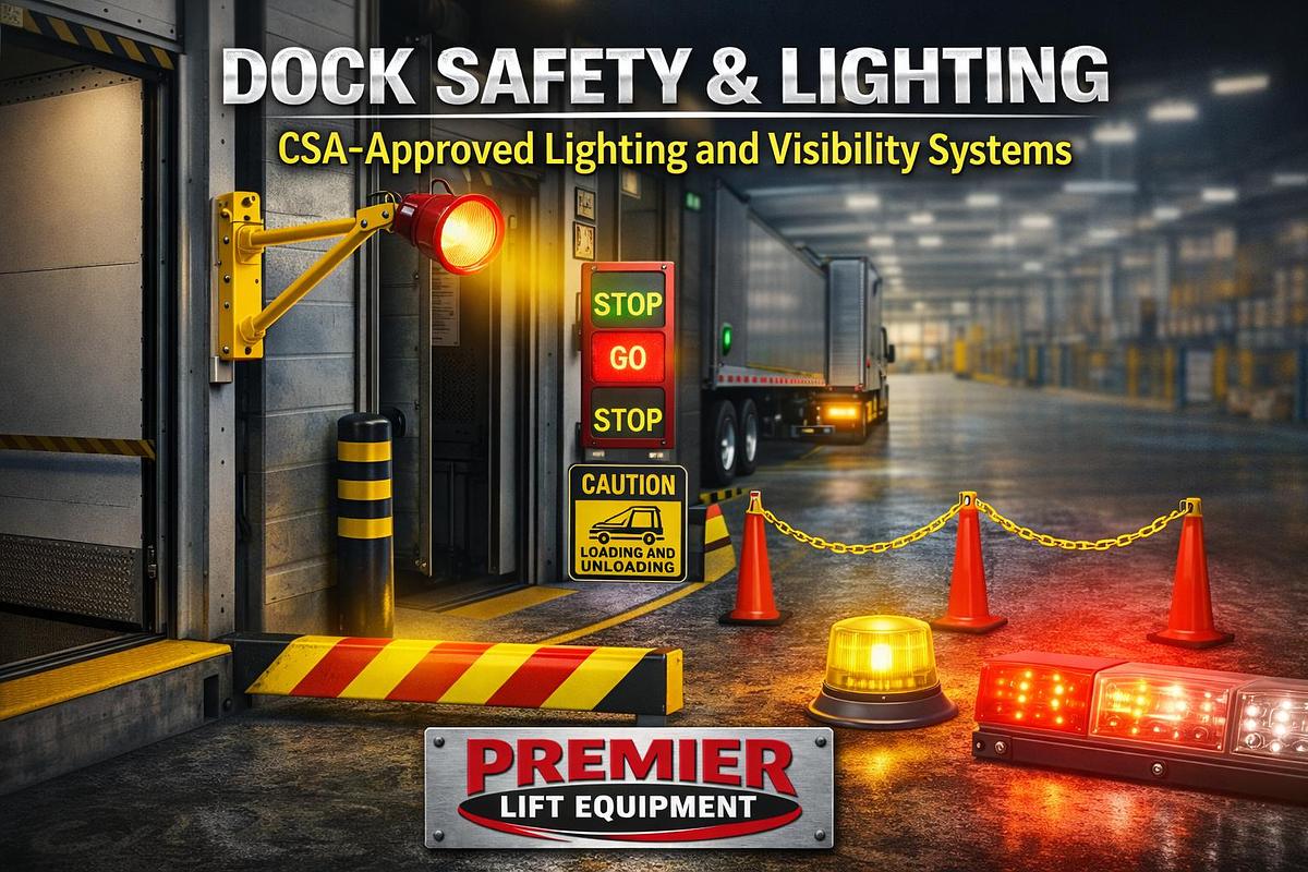 CSA‑approved dock safety and lighting equipment including LED dock lights, trailer‑visibility systems, and loading‑bay protection tools.