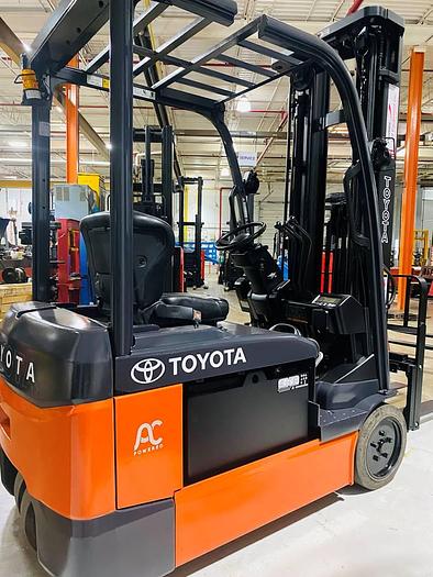 Refurbished SOLD – 2017 Toyota 8FBE20U | Electric Forklift | 218" Triple Mast | CSA Certified | Brampton Deployment Completed