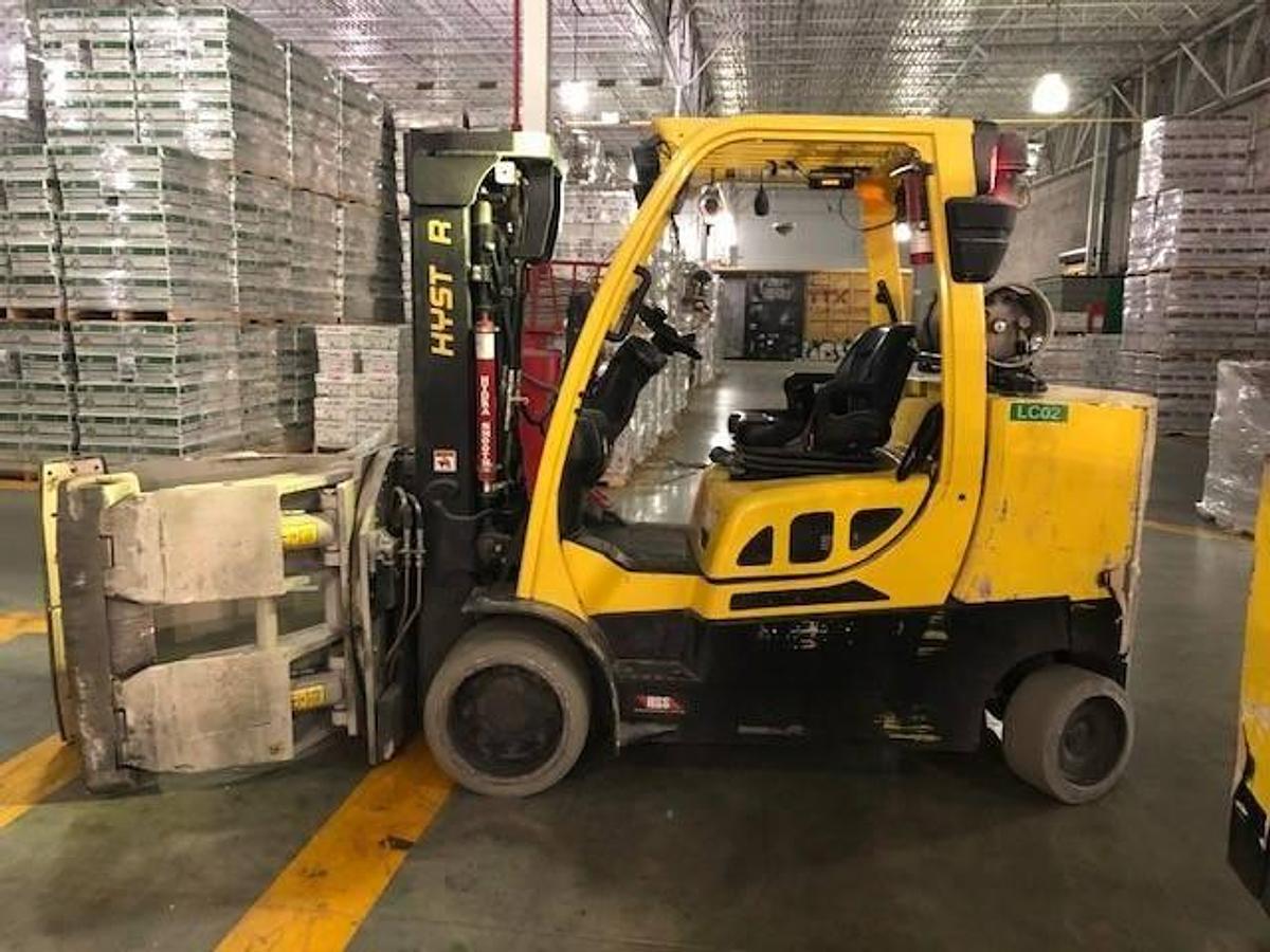 2016 Hyster S120FTPRS CSA propane forklift Brampton 8700 lb 163” triple mast paper roll clamp cushion tires clamp-ready UL/EE fire-safe export-certified