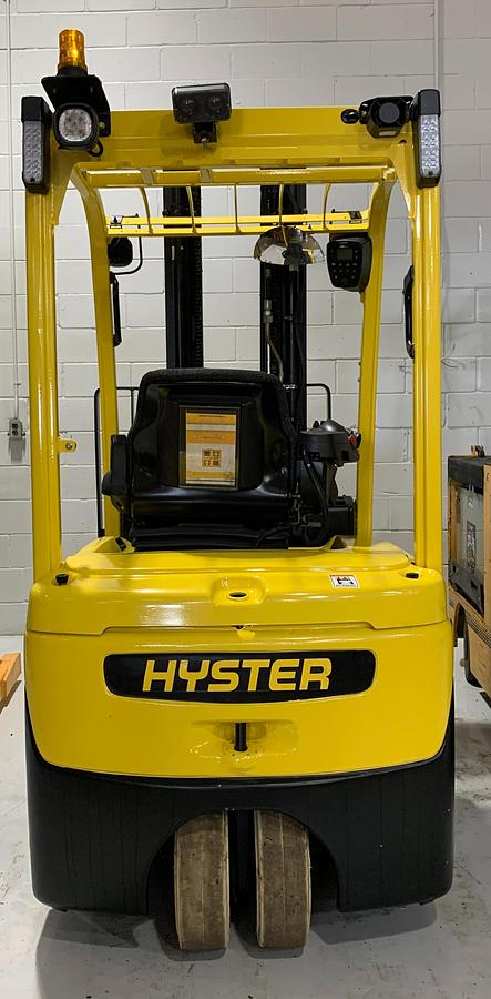 Rear view of 2012 Hyster J35XNT 3‑wheel electric forklift  