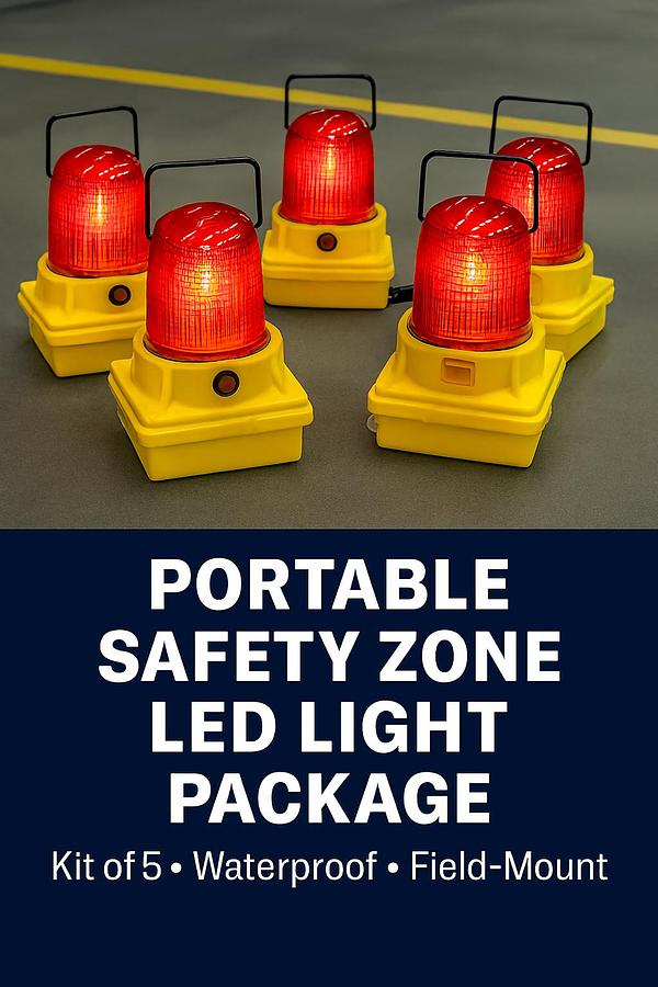Portable Safety Zone LED Light Package | Kit of 5 | Waterproof | Field-Mount | CSA/MOL Visual Zone | Brampton ON