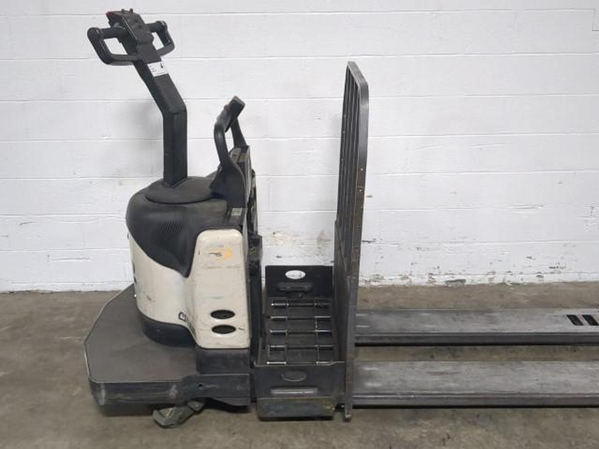 “2012 Crown PE4500‑80 side view – 96‑inch forks – 8,000 lb end rider pallet truck”