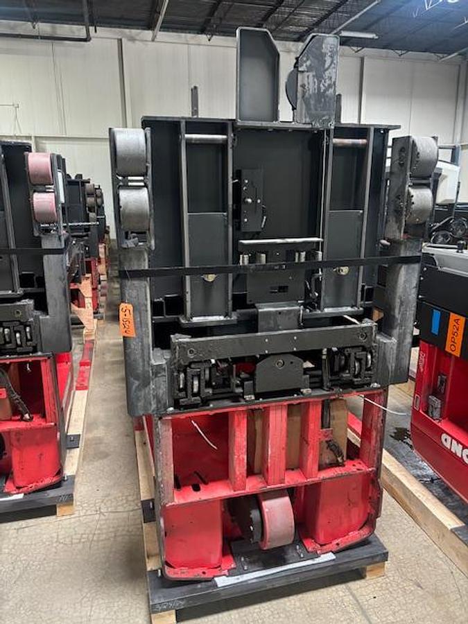 Raymond 540-OPC30TT WG – undercarriage view – wire guidance sensors and chassis detail – CSA certified picker – Brampton ON