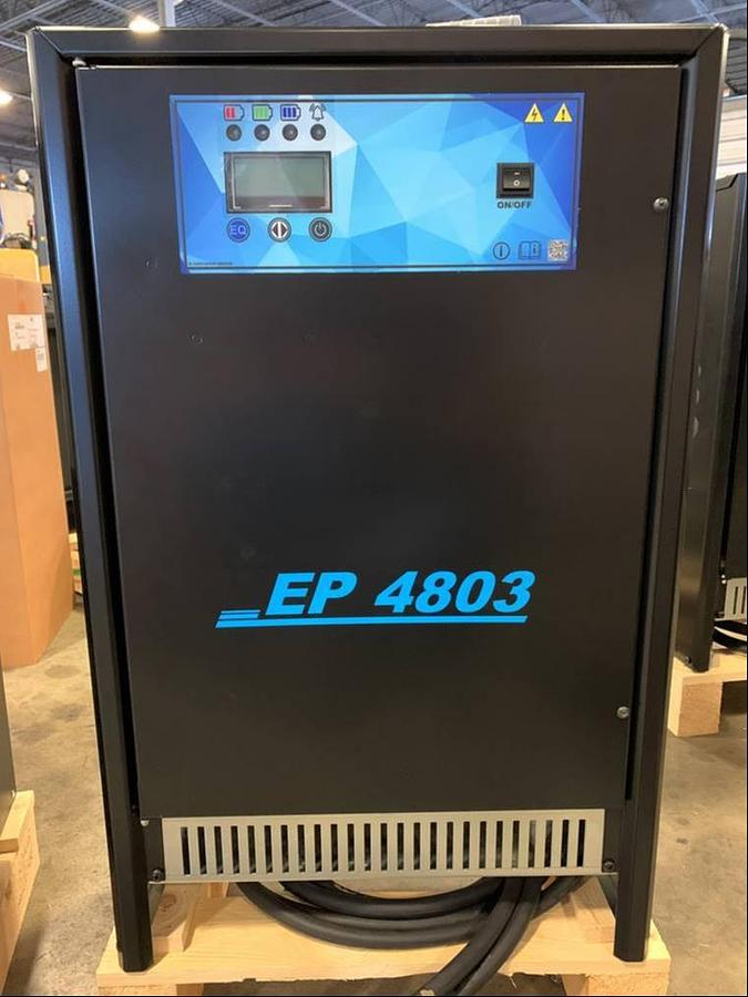 “Jamco EP4803 forklift battery charger, 48V 80A single‑phase unit with CSA certification.”