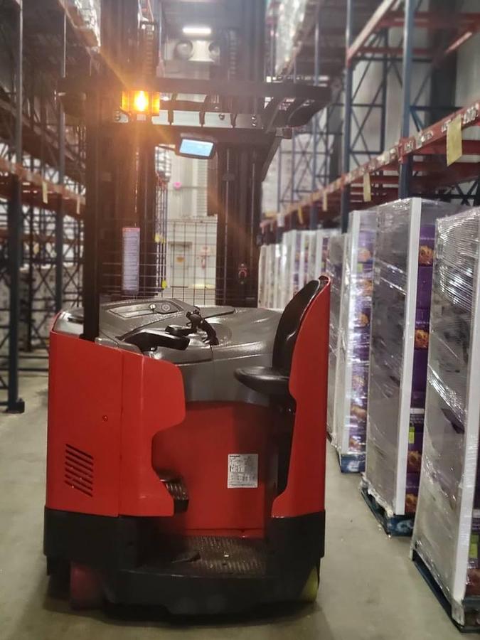 Operator compartment view showing ergonomic deck and fingertip controls