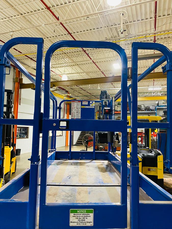 Front view showing platform rails and slide-out deck