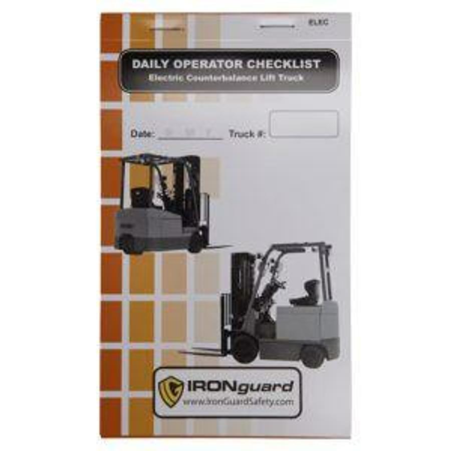 Checklist Caddy | Electric Counterbalance Forklift | CSA/MOL Compliant | 75-Sheet Log Pad | Brampton ON | Premier Lift Equipment