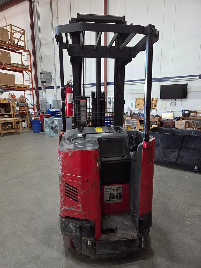 2010 Raymond EZ‑R30TT Single Reach – rear counterweight view – 36V electric reach truck – CSA‑ready warehouse forklift