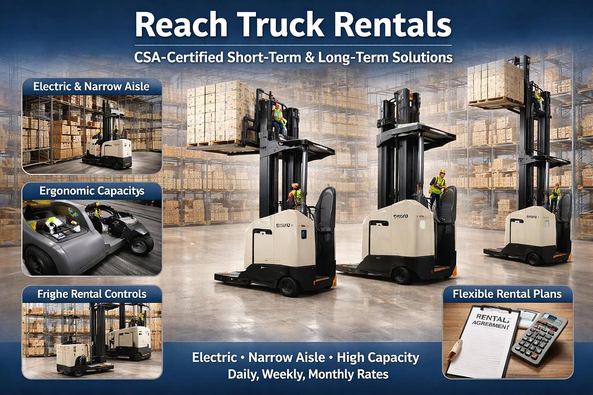 Reach truck rentals GTA – CSA‑certified narrow‑aisle warehouse equipment