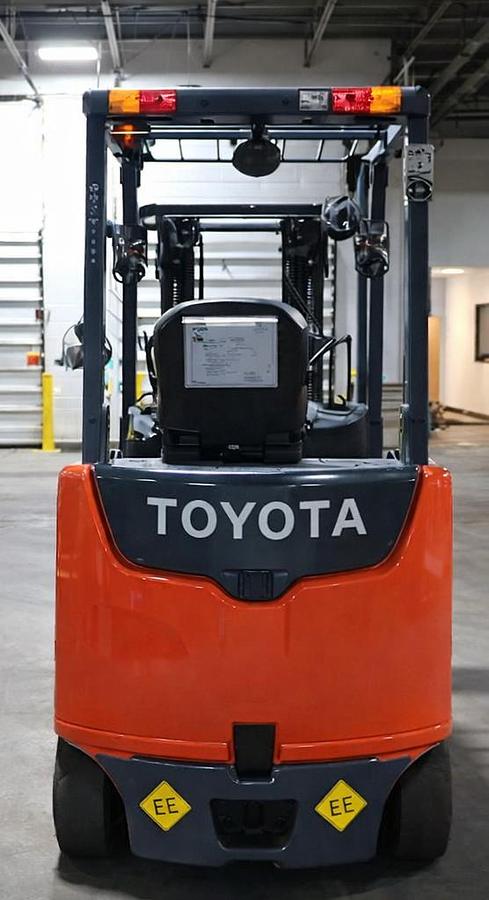 2018 Toyota 8FBCHU25 EE rated electric forklift rear view cushion tires
