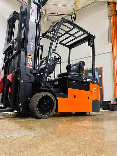 Refurbished SOLD – 2017 Toyota 8FBE20U | Electric Forklift | 218" Triple Mast | CSA Certified | Brampton Deployment Completed