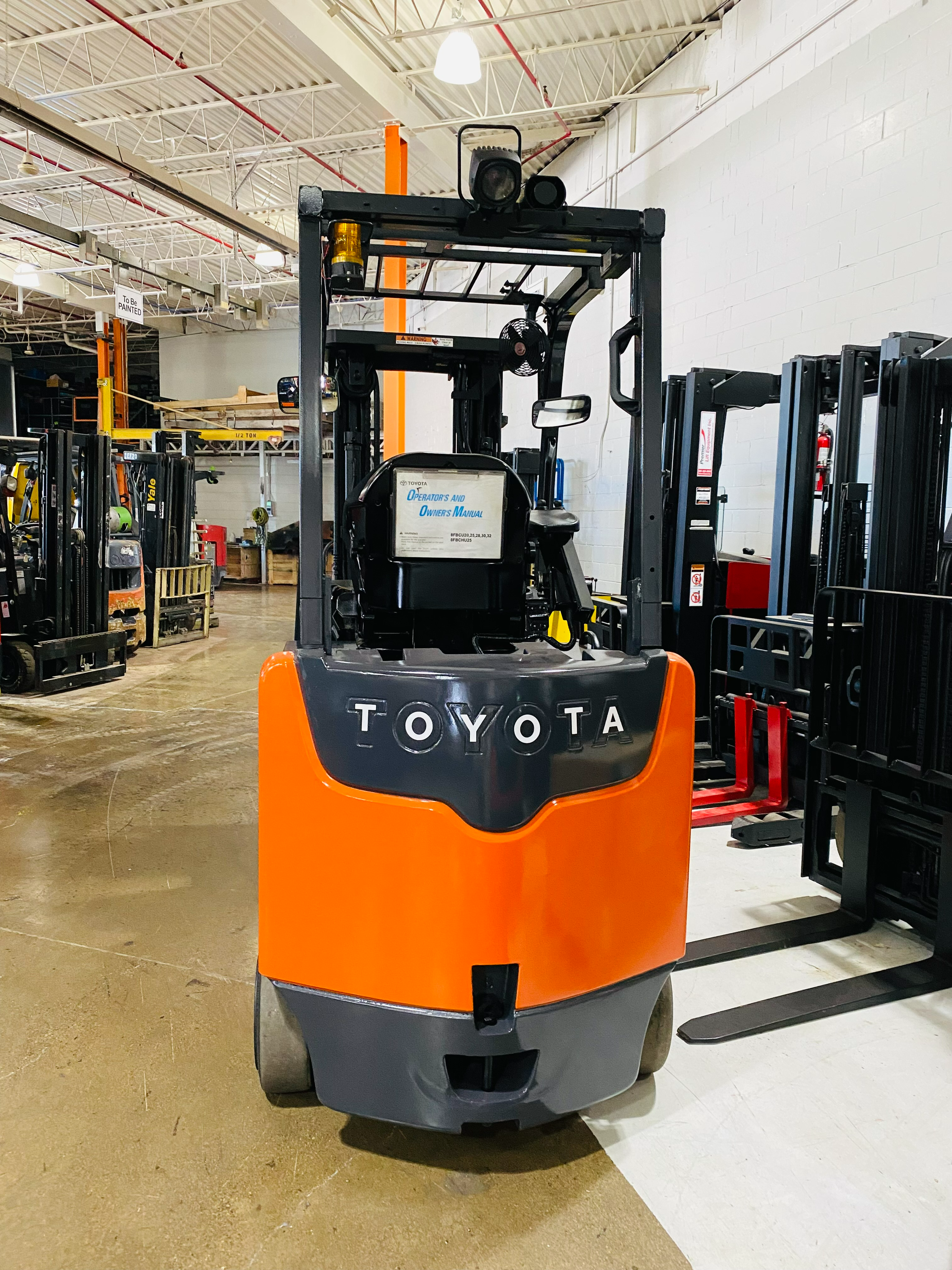 2020 Toyota 8FBCU32 electric forklift — rear view