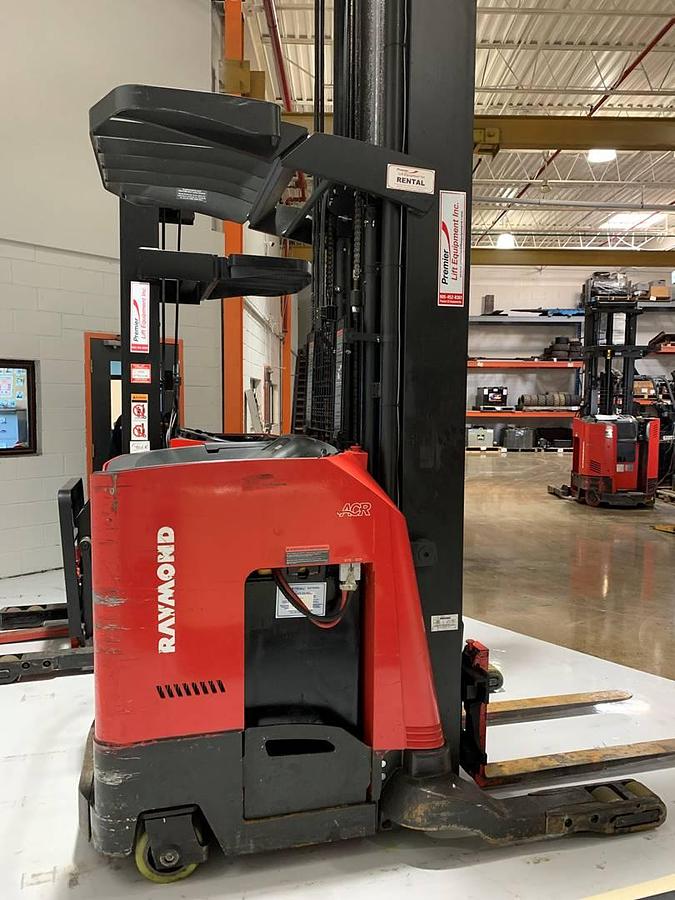 Raymond 750-R45TT CSA reach truck Brampton 4500 lb 321” triple mast side shift single reach battery extra indoor export