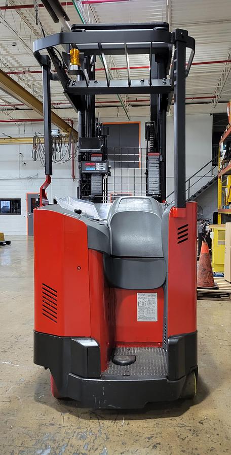 Rear view showing counterweight and mounted safety lighting