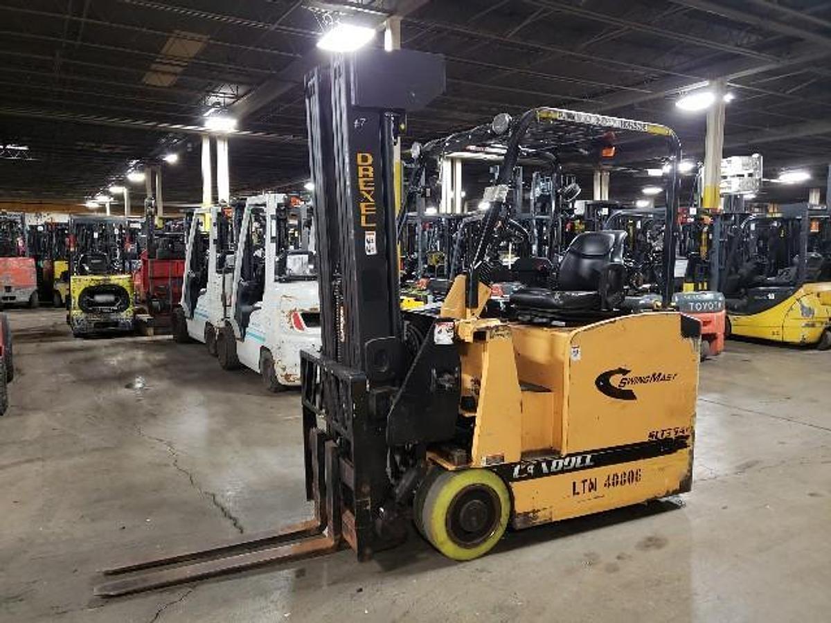 2017 Drexel SLT35AC CSA swing mast forklift Brampton 3500 lb 276” quad mast battery extra export-certified