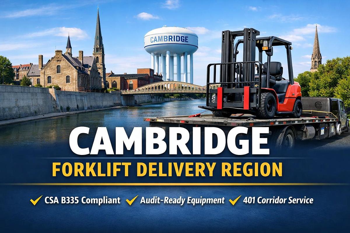 Audit‑Ready Forklifts Delivered to Cambridge — CSA B335:25 Compliant, Verified, and Ready for Your Facility