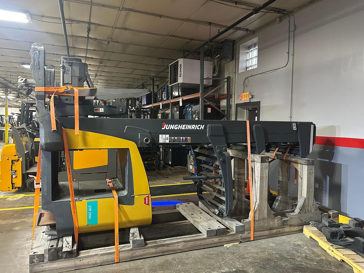 side view of machine laid down and cradled