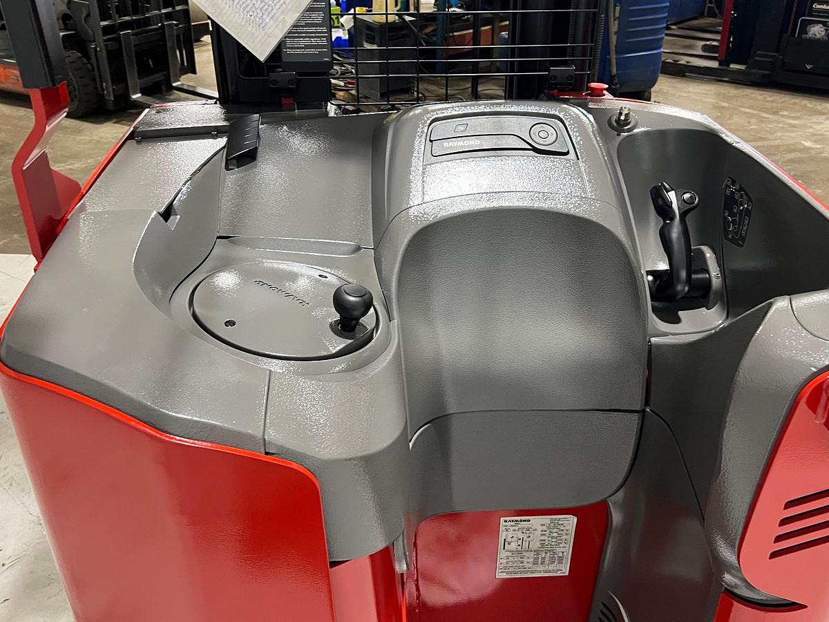 Operator compartment view showing ergonomic deck and forward-facing controls