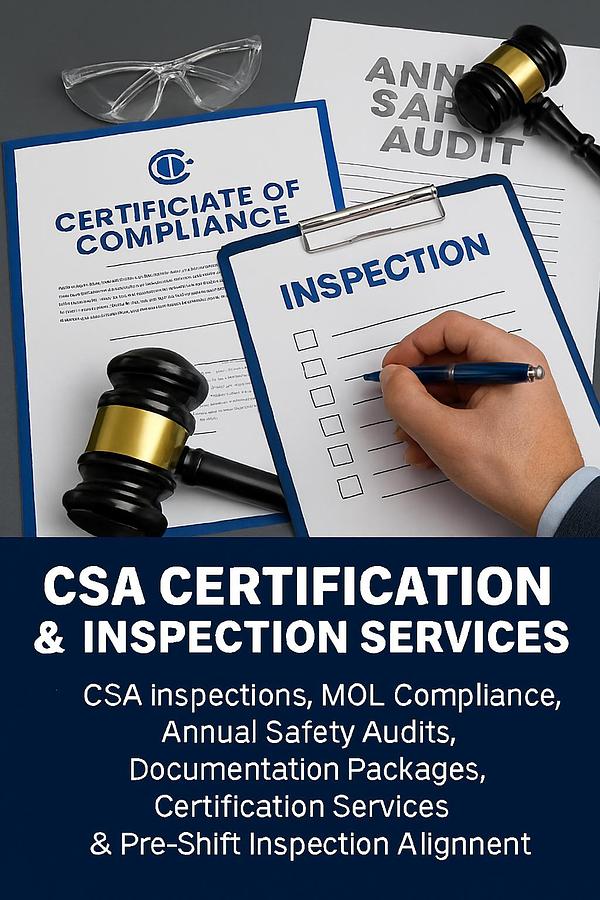 CSA/MOL forklift certification and inspection services for industrial safety compliance.