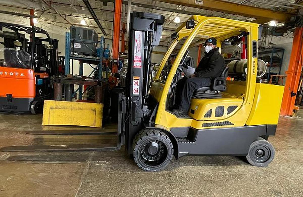 2020 Hyster S120FT-PRS CSA propane forklift Brampton 12000 lb 163” triple mast fork positioner cushion tires clamp-ready chassis export-certified