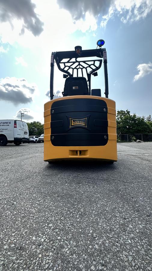 Bendi B30/42AC – rear outdoor angle – battery box, mast tilt, CSA/MOL safety tags – electric swing mast forklift – Brampton ON