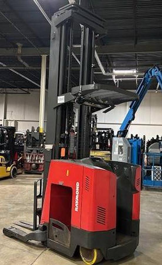 Rear view showing counterweight and mounted safety lighting