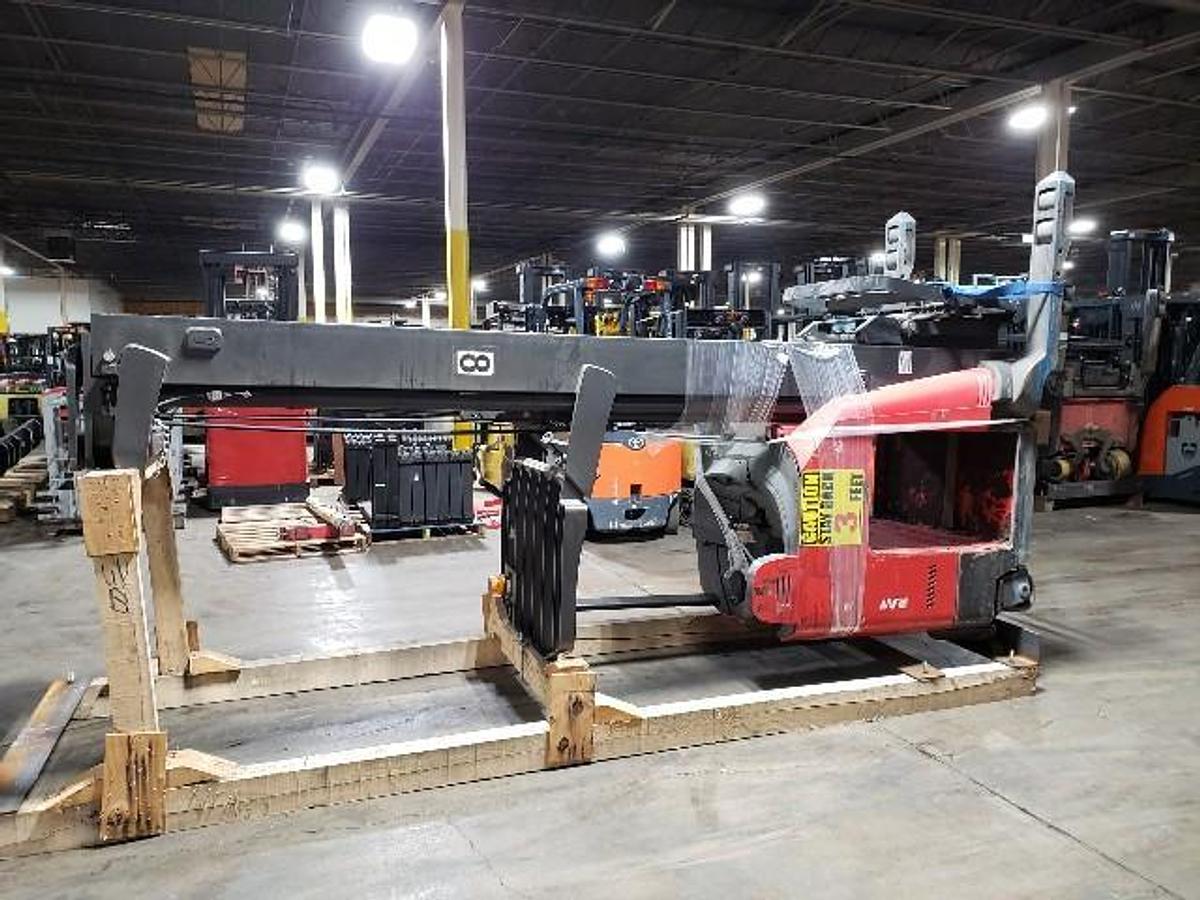 2018 Raymond 750‑DR32TT deep reach forklift opposite side laid down view 36V TSU triple mast